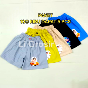 CELANA ANAK ISI 5 PCS KULOT PENDEK GEMOY LUCU USIA 4THN SAMPAI 12 TAHUN