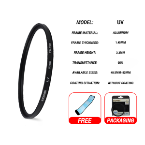ZOMEI Series Lens UV Filter transmittance 99% Ultra Slim UV Filter Multi-Size Camera Lens Filters