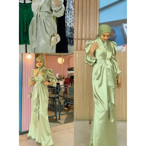 Dress Bella Satin Silk Premium | Gamis Borjue Kondangan Pesta Briedsmaid |Jusy Wedding Lebaran