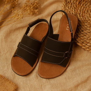 Sandal Kulit Wanita Azizah Non Slip Flat Sendal Tali Belakang Wanita Slop Teplek - TALI BELAKANG