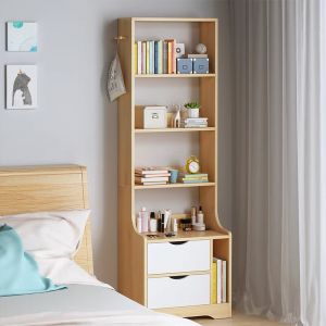 Elegant Style ชั้นวางหนังสือสไตล์โมเดิร์น ตู้ข้างเตียง สําหรับตกแต่งห้องเเนวมินิมอล แผ่นไม้หลายแข็งเเรง มีหลายชั้น