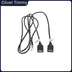 [Oliver Timmy] Multimedia Car Player Wire Harness Plug Connector 6 Pin Dual USB Interface Cable Adapter For Android Radio Navigation