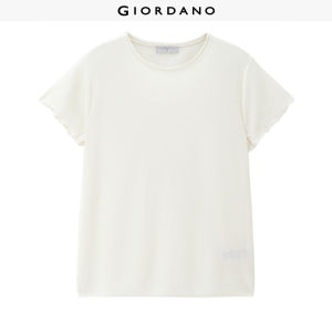Giordano Beau Monde Women Women Knit Sweater - Ruffled & Round Neck Free Shipping 13356244