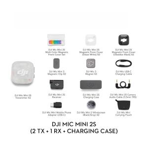 DJI Mic Mini 2S Wireless Microphone System with 32-bit Float Recording Voice Tone Presets 2-Level Noise Cancelling Bluetooth & Long Battery for Camera Smartphone & Content Creation