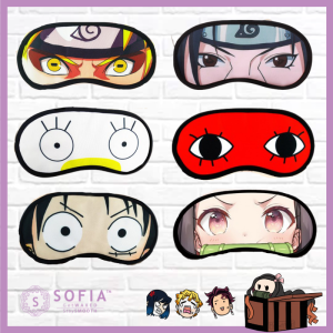 SOFIA Anime Demon Slayer Naruto Adult & Kids Travel Eye Sleep Mask Microfiber Eyepatch Cover Eyeshade Penutup Mata Tidur