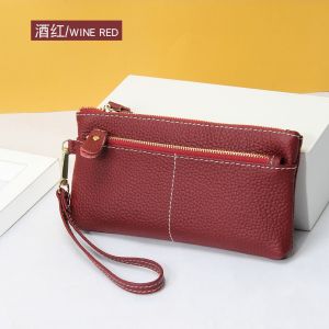 Smart King Clutch Bag for Women Long Zipper Wallet Genuine Cow Leather Purse Card Holder Phone Bag Simple Fashion 1066