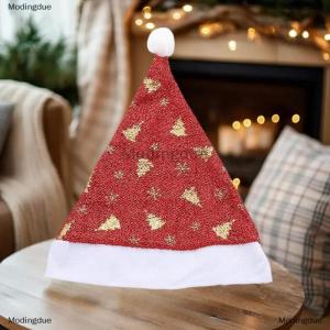 [COD] Modingdue Glitter Colorful Christmas Hats For Adult Kids Shiny Snowflake Rainbow Santa Claus Hat Xmas Caps New Year Party Decoration Props