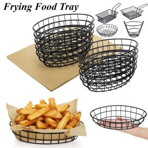 American Fries Basket French Fries Holder Sizzling Basket Food Tray Burger Plate Storage Container