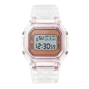 SEA JJT Trendy Transparent Square Digital Watch for Women Students with Waterproof LED Display