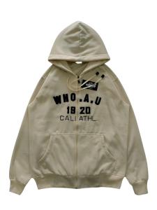 (COD)-Jaket Hoodie WHO.AU California 1849 Zipper Cream Pria Wanita Premium Quality M L XL XXL