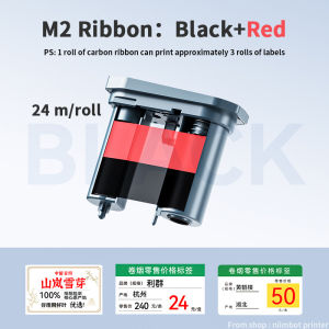 NIIMBOT M2 Label Maker with Tape 2Inch Thermal Transfer Support Color Ribbon Printing Bluetooth Sticker Printer for Office Small Business School Home Cable Storage Compatible with Phones & PC