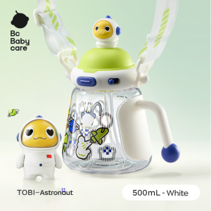 Bc Babycare 500mL Tritan Dinosaur Straw Childrens Water Cup High Beauty Summer Portable Male and Female Water Bottles Dual Drinking School Water Cup