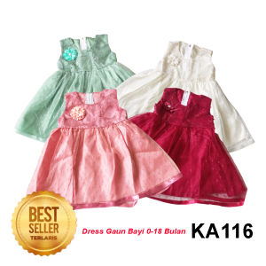 Dress Bayi Perempuan 6-12 Bulan & Gaun Pesta Sleveeles Polkadot