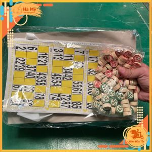 Bộ trò chơi kêu Lô Tô 90 số bằng giấy và gỗ - Lô tô cây