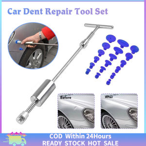 【Ready Stock】18Pcs Adjustable T Bar Dent Puller Car Metal Surface Dent Puller Repair Tool Set Car Paintless Repair With 18Pcs Dent Removal Pulling Tabs