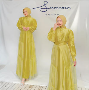 oneset SAMREEN: gamis wudhu Mewah Premium untuk Pesta Kondangan Wisuda