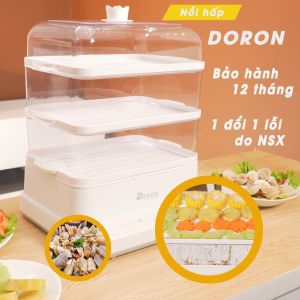 Nồi Hấp Điện Đa Năng 3 Tầng DORON Hấp Chín Và Hâm Nóng Thức Ăn Nhanh Chóng - Tiện Lợi Dung Tích 20L Bảo Hành Chính Hãng 12Tháng - VinhBuiStore