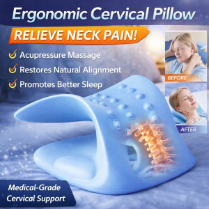 Neck Massage Pillow Ergonomic Design Memory Foam Comfortable Support Cervical Relaxation