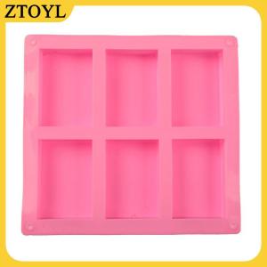 ZTOYL  Khuôn xà phòng silicon hình chữ nhật 6 ô cho khuôn làm xà phòng trang trí tự làm
