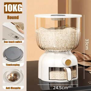 10KG Rice Dispenser Rice Storage Box Rice Dispenser 10 Kilos Sale Rice Organizer Storage Automatic Rice Bucket with Lid Food Storage Box Food Grain Storage Container for Kitchen Soybean Rice Storage