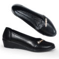 SHUTA-669 1.5 inches High Heel Black Shoes School Shoes for women. 