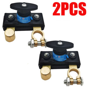 2PCS Car Battery Disconnect Switch Anti-corrosion Anti-leakage Battery Cut-off 12V/24V Switch Protector Master Terminal Switch Isolator