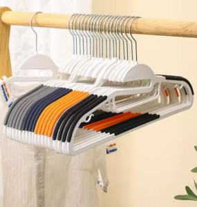 Hanger Baju Plastik Anti Slip Multifungsi/Hanger Gantungan Pakaian Kuat dengan Karet