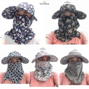 Mũ Nón Rộng Vành Chống Nắng Nữ 2 Lớp Vải Thô Mát Nón Có Khẩu Trang Chống Nắng Chống Bụi Chống Tia UV cực tốt
