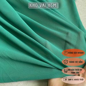 Vải Voan Chiffon Màu Xanh Trơn Khổ 1m45 - Mềm Mại Đàn Hồi Nhẹ Mỏng - Làm Lót Váy Kiểu
