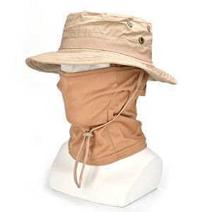 หมวกคลุมหน้า หมวกกันแดด หมวกลายพรางเดินป่าปีนเขา กันลม