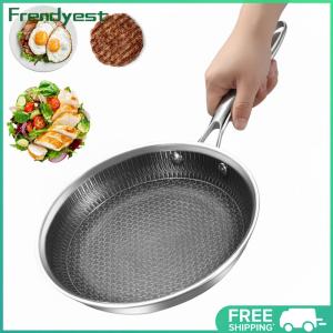 COD [Free Shipping] Large Deep Stir Wok Pan Non-Coated Universal Steak Cooking Pot Non-Stick for Omelette Pancake Steak