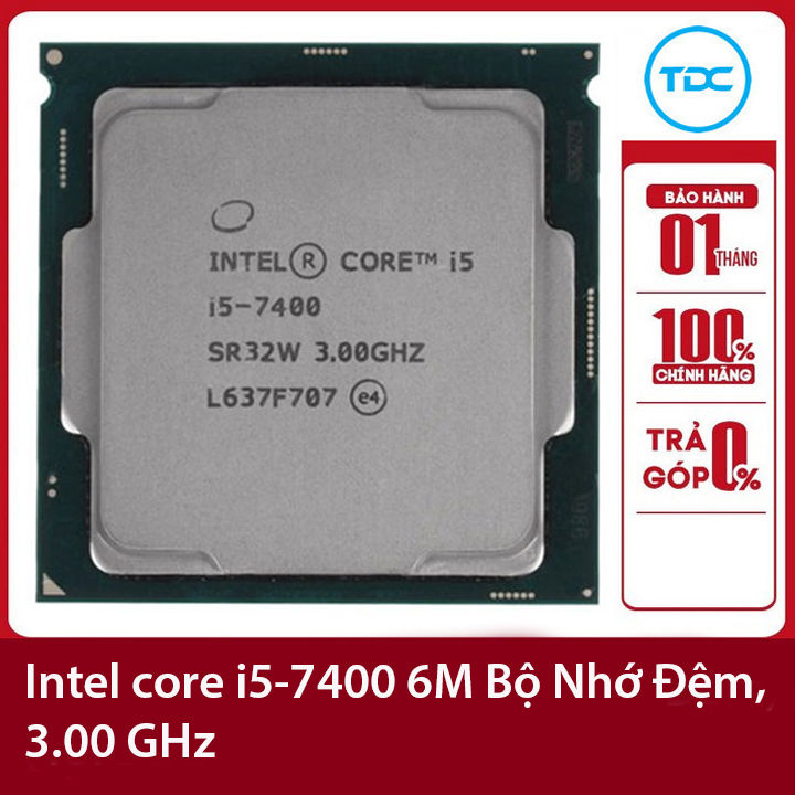Bộ vi xử lý Intel CPU Core i5-7400 ,65w lõi luồng, 6MB