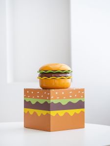 Aurahouse Hamburger bowl set household ceramic salad dessert snack plate exquisite beautiful plate childrens bowl cute