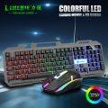 T25 Gaming Keyboard and Mouse Set Colorful LED Backlight Ergonomic Metal Keyboard and 1600 DPI Gaming Mouse Bundle Combo Set USB Wired for PC Laptop. 