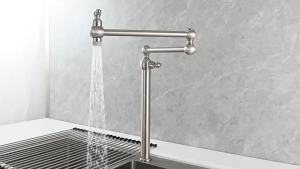 LDIES Nickle Brush Kitchen Filter Pot Faucet Sink Tap Single Lever Single Cold Water Faucet Lead Free Brass Tap Foldable Out Door Tap 5H2K9
