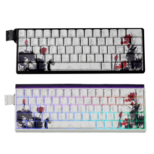 Professional PBT Keycaps MXes 60/68Keys Dyes Sublimated Plums Flower Pattern Ergonomic OEM Profile Computer Access