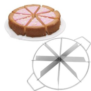 Stainless Steel Pizza Cutter Divide Equally with Handle Cake Slicers Baking Tool Durable Pancake Divider Bakery