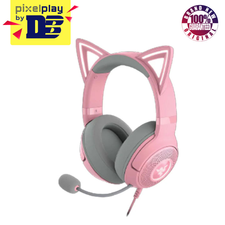 Razer Kraken Kitty V2 USB Headset With RGB Kitty Ears (Quartz