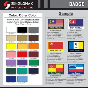[SHIP IN 2 DAYS] Lencana Nama Tersuai Sulam Bendera Malaysia Negeri State Flag With Custom Name Embroidery Badge