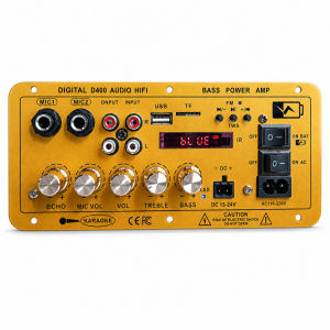 D400 100W Ampli Bluetooth 5.0 mạch khuếch đại D400Mạch ampli có 2 cổng micro hỗ trợ chỉnh Echo Bass Treble