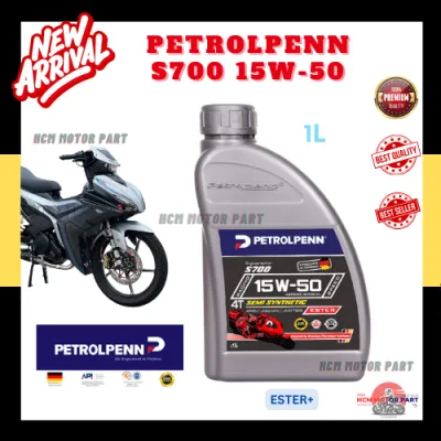 PETROLPENN S700 15W-50 SEMI SYNTHETIC 4T (1 LITER) WITH ESTER+ MINYAK EX5 Y15 LC135 VF3I EBONUS