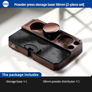 BINCOO Coffee Tamper Set Multi-function Powder Base Espresso Machine Powder Distributor Hammer Storage Set 51/58MM