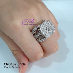 Cincin Pesta Wanita Mewah Elegan Anti Karat Cocok dipakai pesta kondangan kado hadiah jalan-jalan cng187