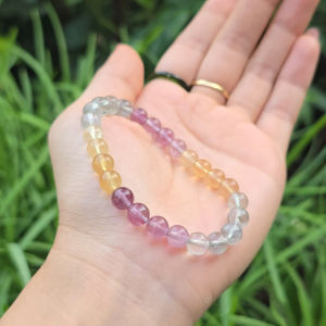 Q2136 Vòng đá Floridee đa sắc mix màu ombre ko kén mệnh cho Hỏa và Thổ - Phong Thuỷ TUDO P