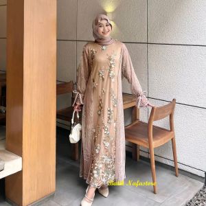 GAMIS TERBARU BISA COD READY JUMBO MAXI DRESS LUNA SERIES BRUKAT WANITA MODERN TUNANGAN KONDANGAN BATIK NAFASTORE