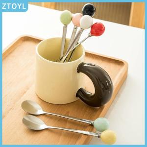 ZTOYL Stainless Steel Spoon Cute Ball Coffee Spoon Ice Cream Dessert Tea Stirring Spoon For Picnic Kitchen Accessories