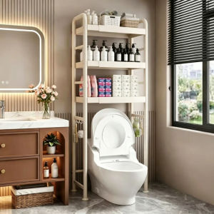 Three-Tier Bathroom Shelf Toilet Shelf Washing Machine Rack Extendable Storage Rack Waterproof Space-Saving