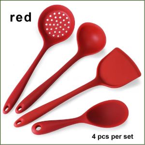 Set of 4pcs  kitchen utensils silicone  set laddle set for non stick non stick spatula  baking