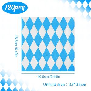ASTARON 60 Oktoberfest Napkins Bavarian Paper Napkin for Party Decoration 33x33cmMunich Beer Tents Table DecorationGerman Beer Festival Supplies