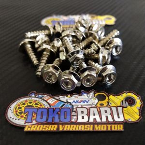 Baut body probolt crome chrome yamaha atau baut probolt body crome chrome yamaha isi 20 biji